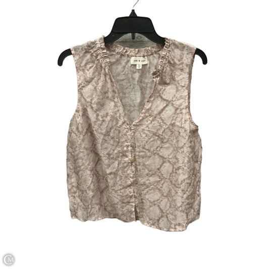 Top Sleeveless By Cloth & Stone In Snakeskin Print, Size: M