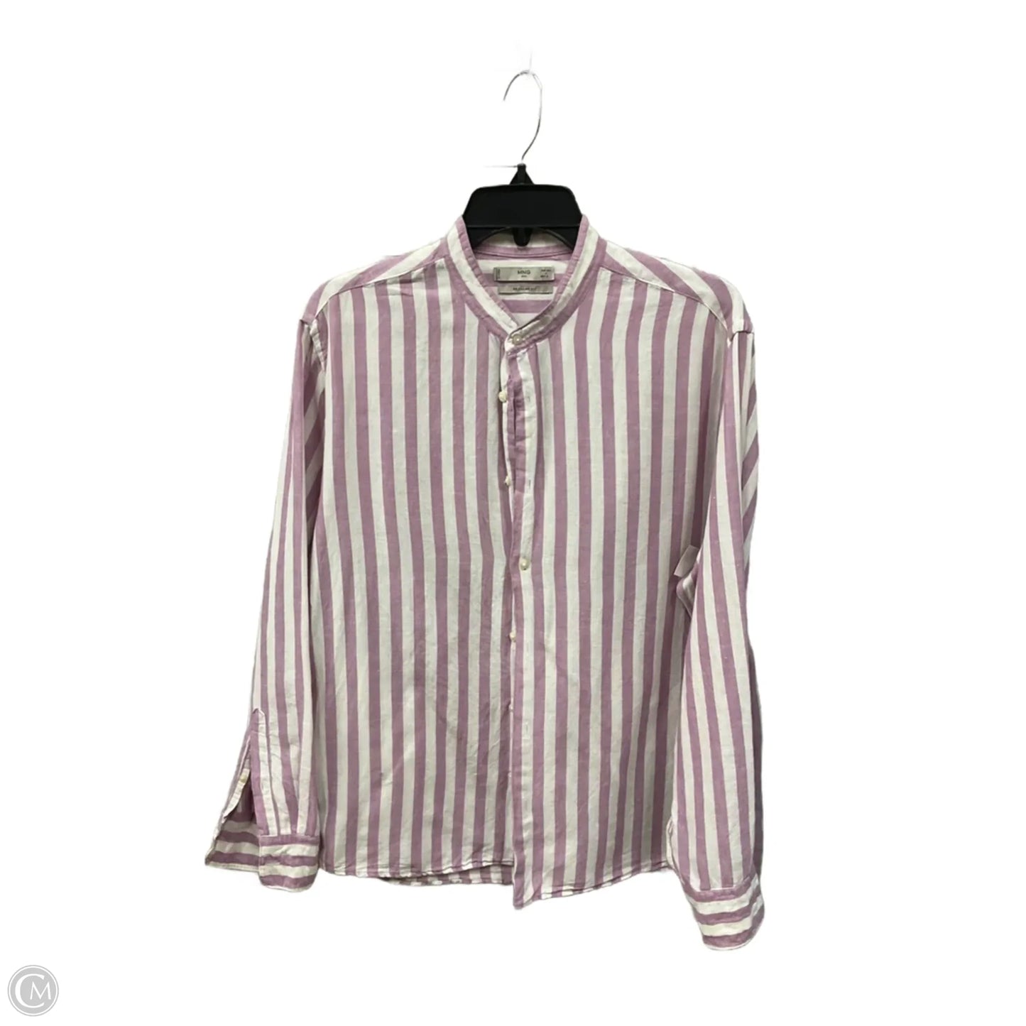 Blouse Long Sleeve By Mng In Striped Pattern, Size: M