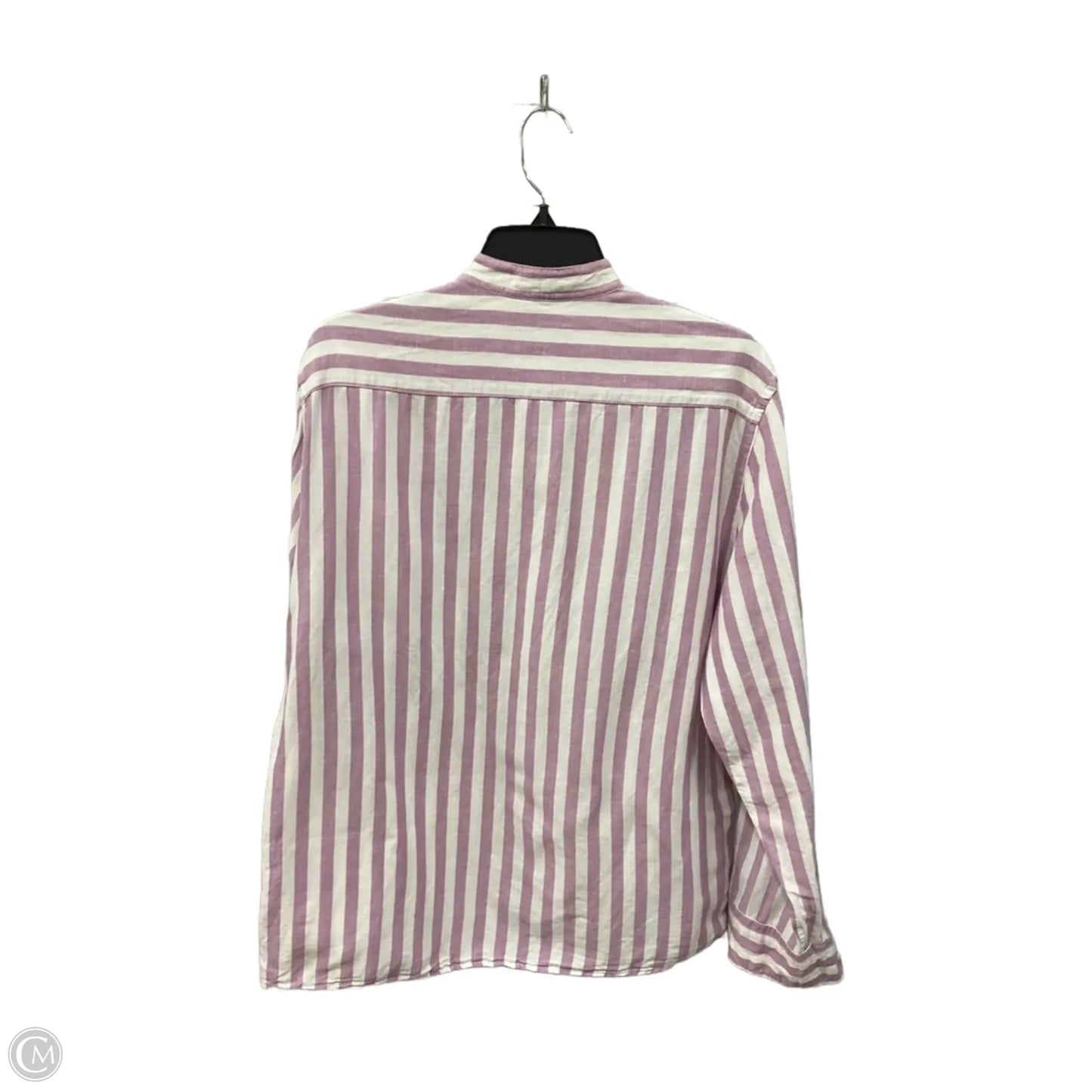 Blouse Long Sleeve By Mng In Striped Pattern, Size: M