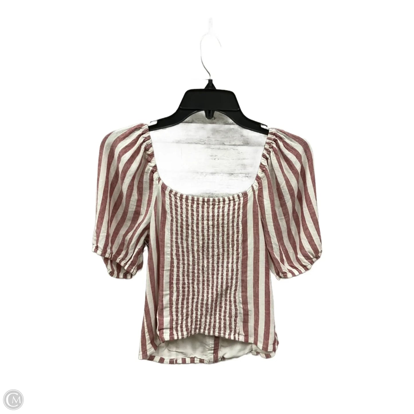 Top Short Sleeve By Abercrombie And Fitch In Striped Pattern, Size: M