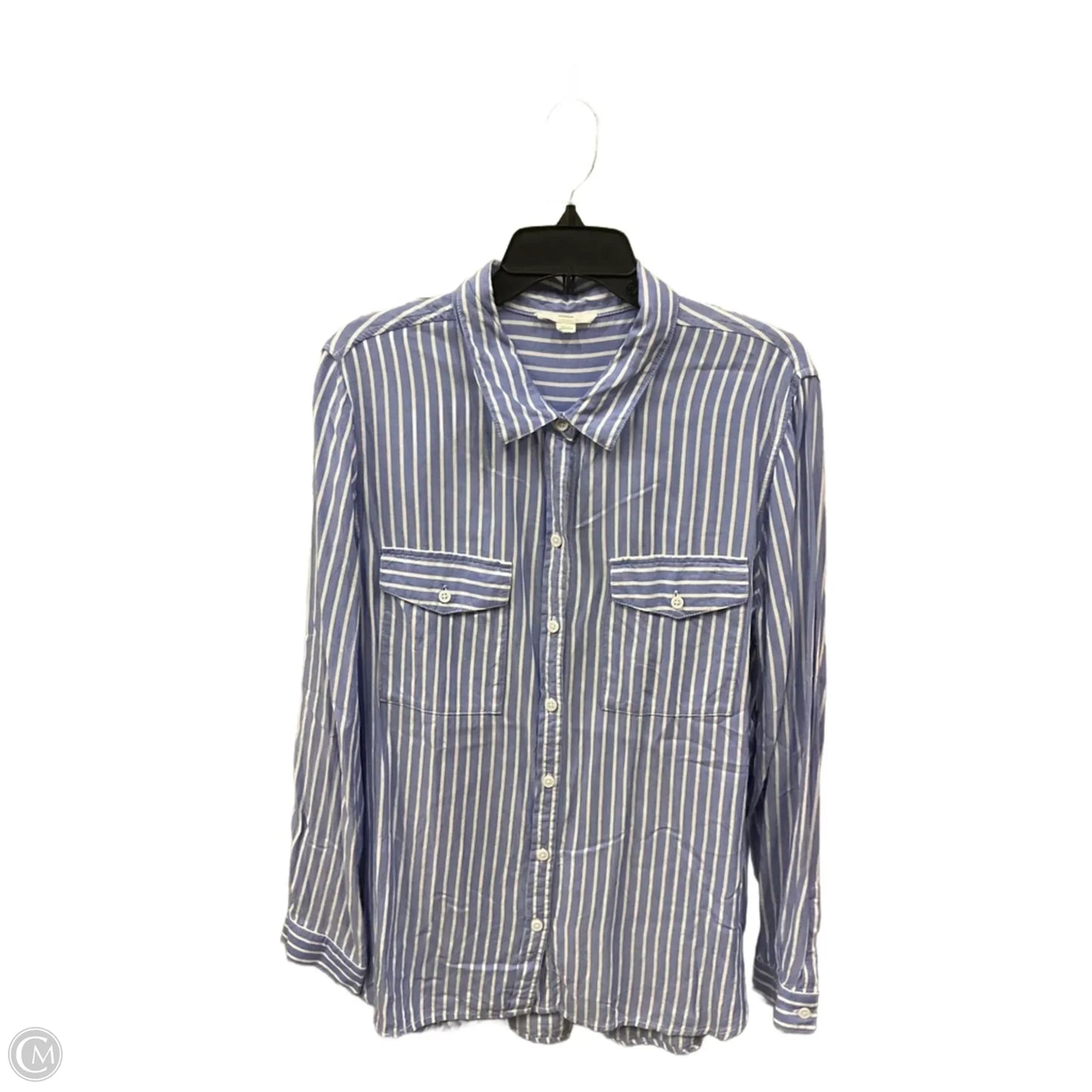 Blouse Long Sleeve By Beachlunchlounge In Blue, Size: Xl