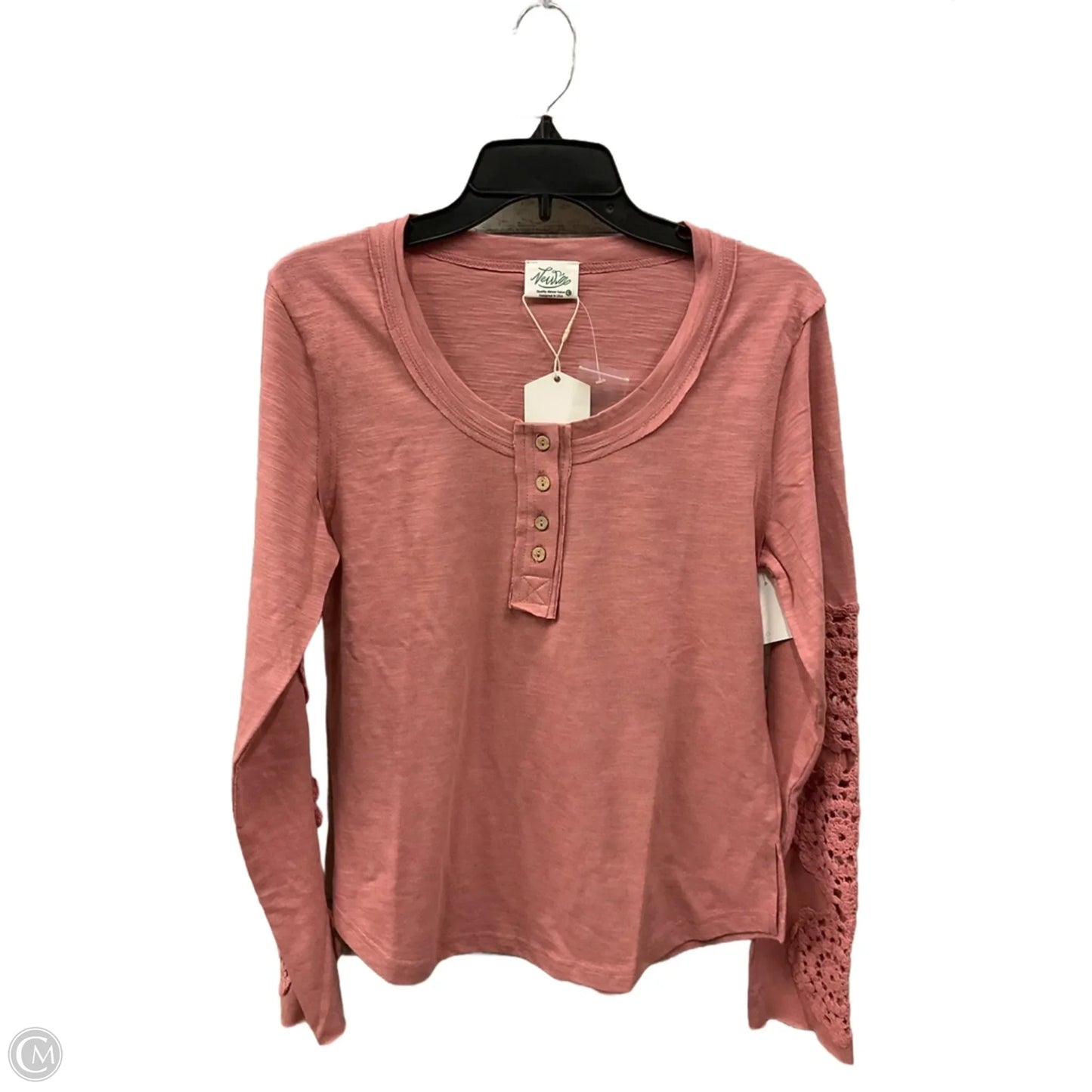Top Long Sleeve By Cmc In Pink, Size: L