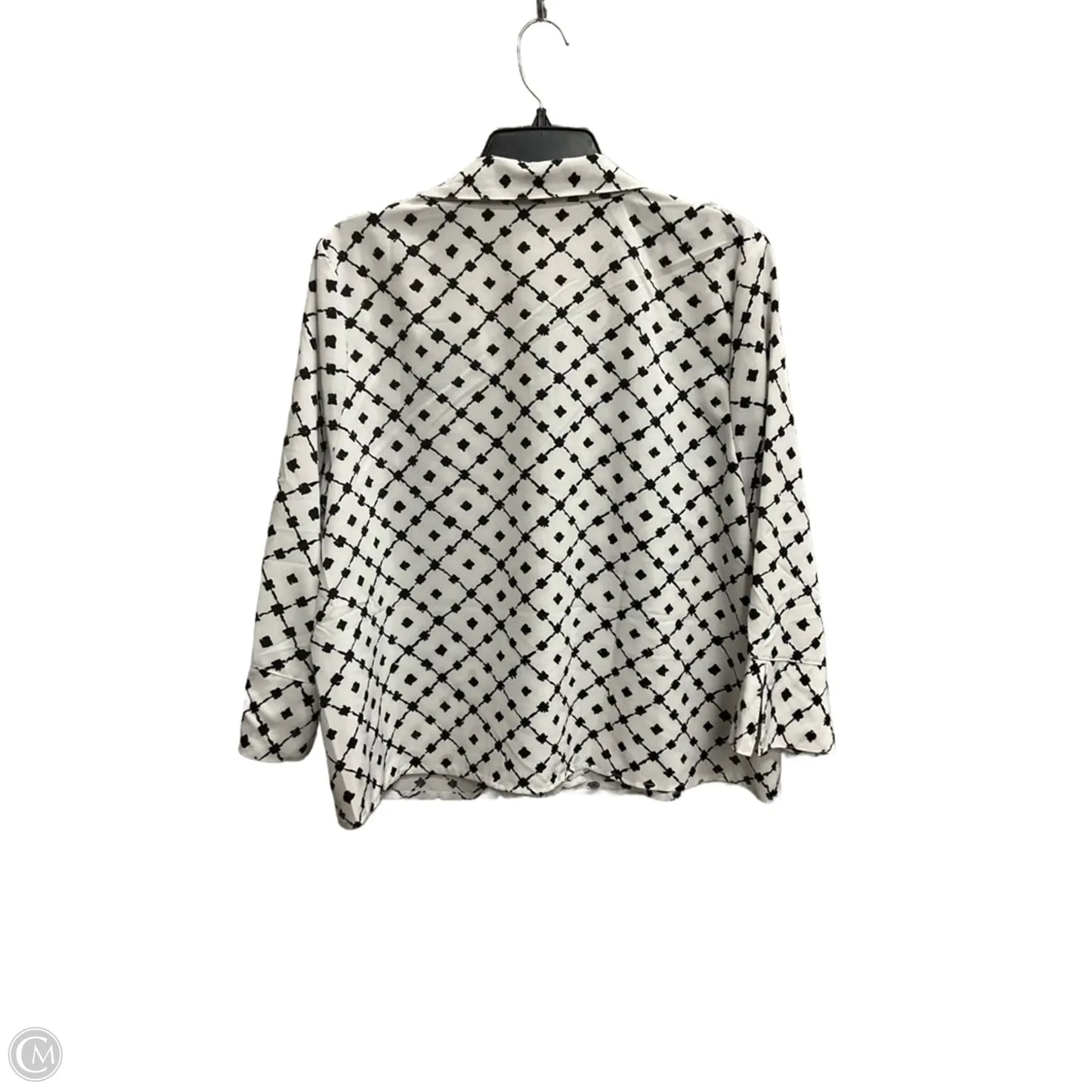 Blouse Long Sleeve By Adrienne Vittadini In White, Size: Xl