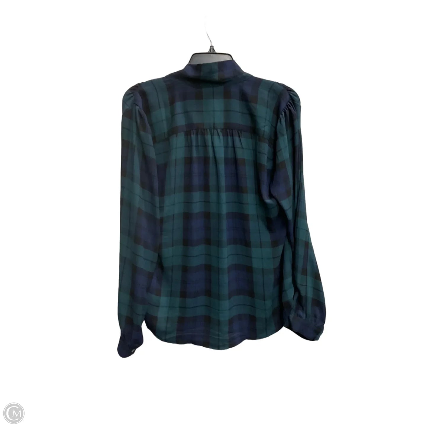 Blouse Long Sleeve By J. Crew In Plaid Pattern, Size: M
