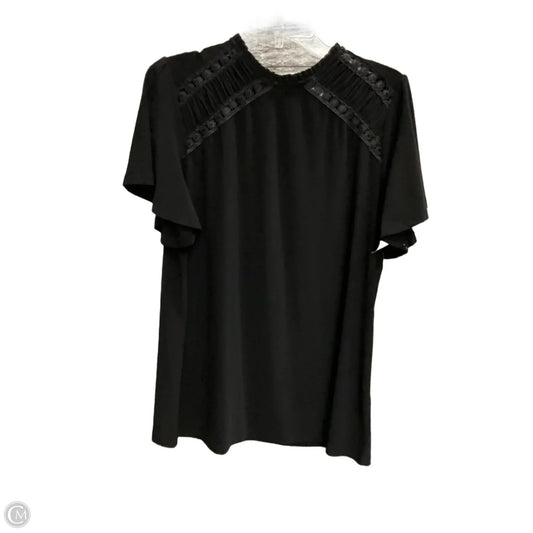 Top Short Sleeve By Anne Klein In Black, Size: 1x