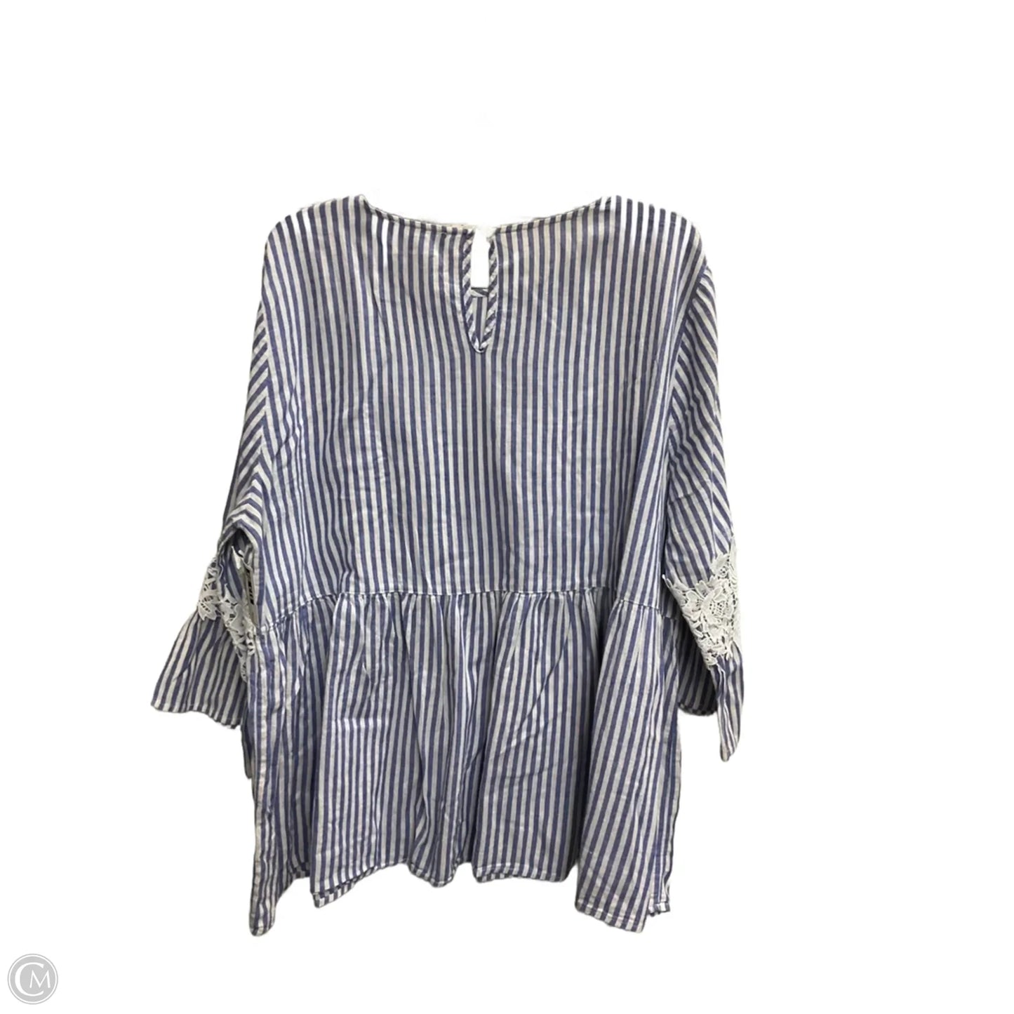Top 3/4 Sleeve By Suzanne Betro In Striped Pattern, Size: 2x