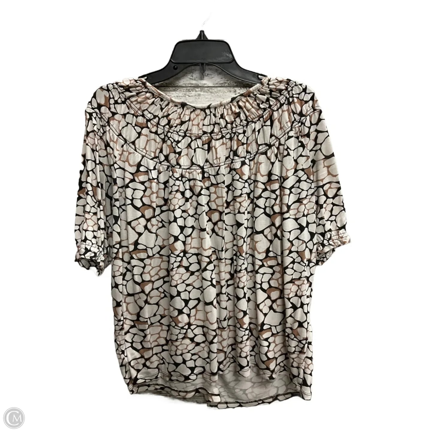 Top Short Sleeve By Melloday In White, Size: 1x