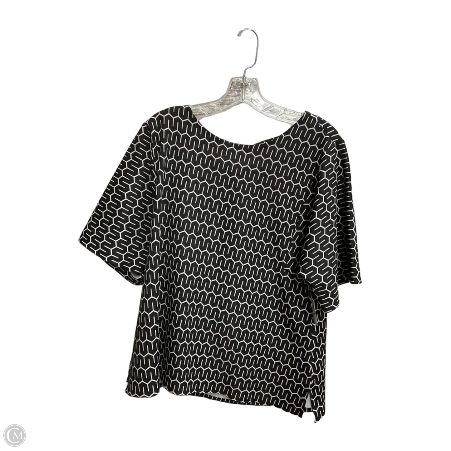 Top Short Sleeve By Chicos In Black, Size: 3x