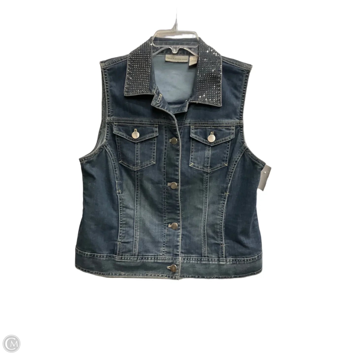 Vest Other By Chicos In Blue Denim, Size: M