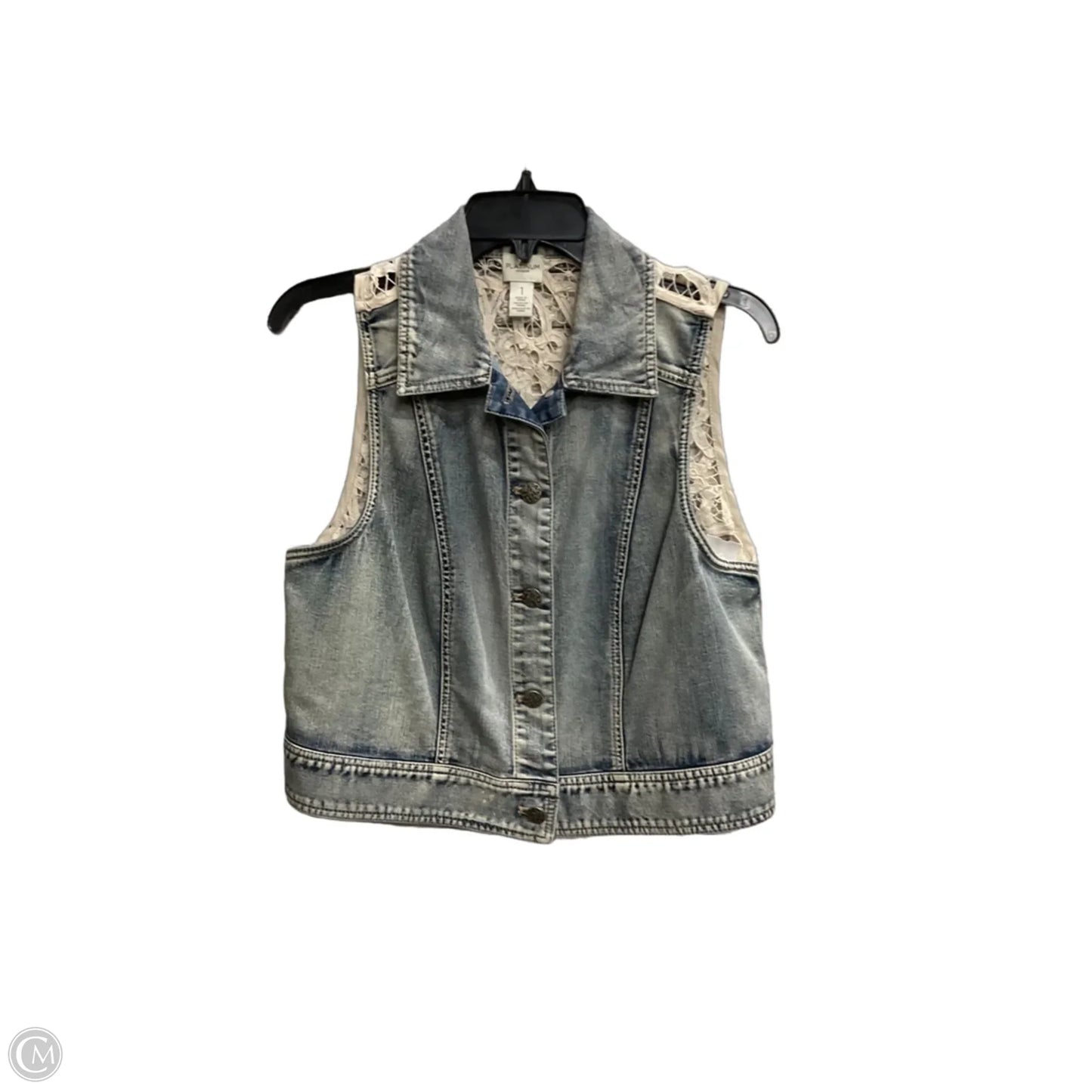 Vest Other By Chicos In Blue Denim, Size: M