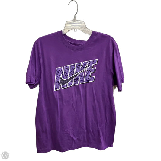 Athletic Top Short Sleeve By Nike Apparel In Purple, Size: M