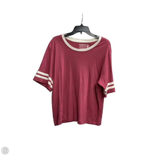 Top Short Sleeve By Faherty In Pink, Size: Xl