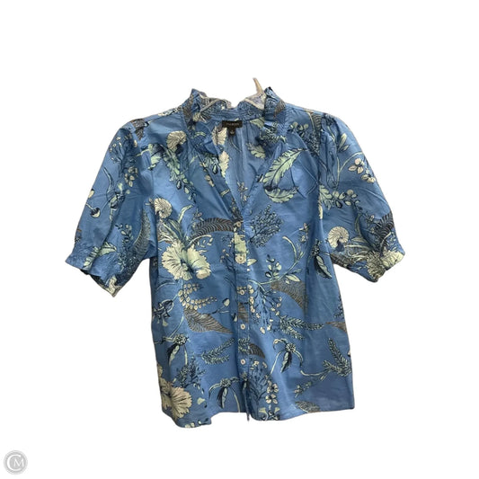 Blouse Short Sleeve By Talbots In Blue, Size: S