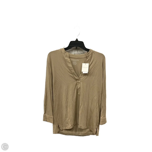 Top Long Sleeve By Majestic Filatures In Brown, Size: M