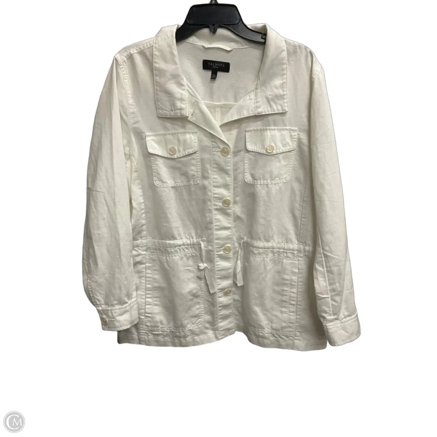 Jacket Shirt By Talbots In White, Size: Xlp