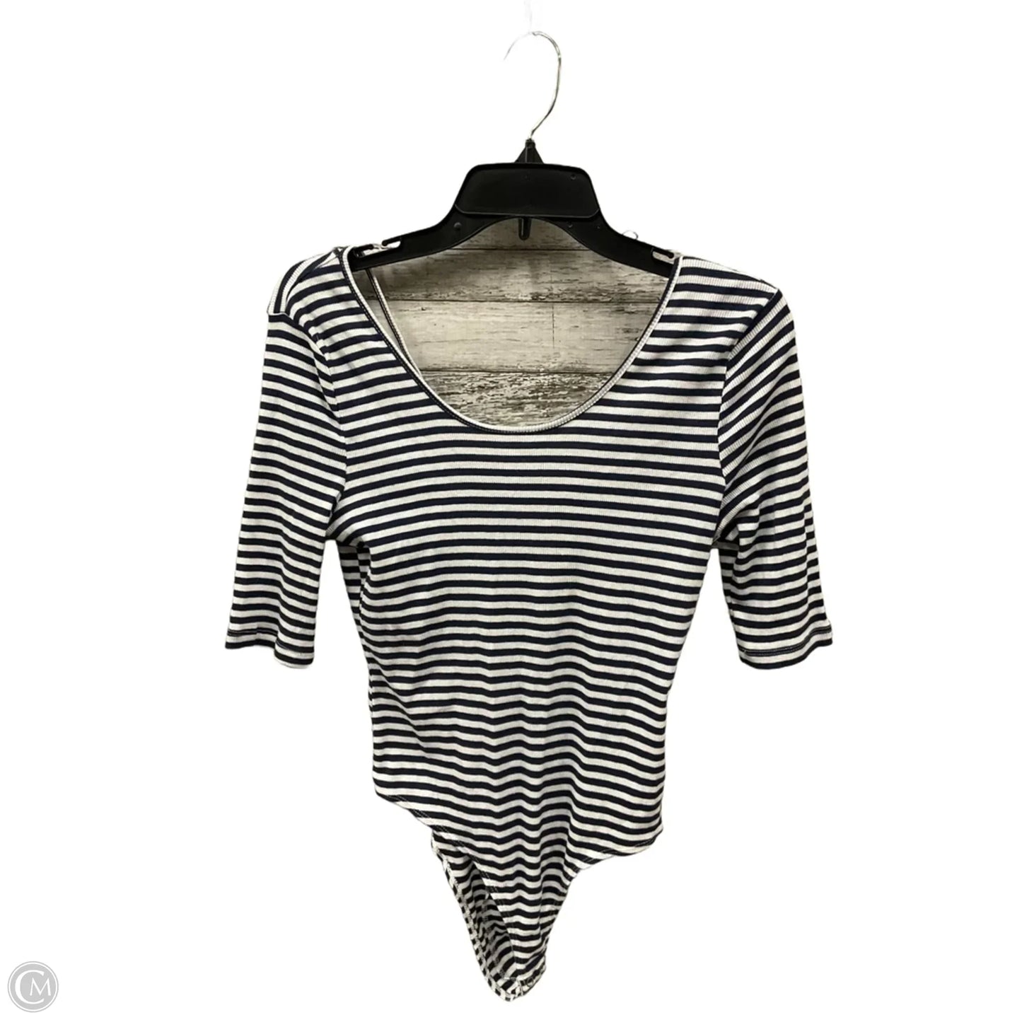 Top 3/4 Sleeve By Avec Les Filles In Striped Pattern, Size: L