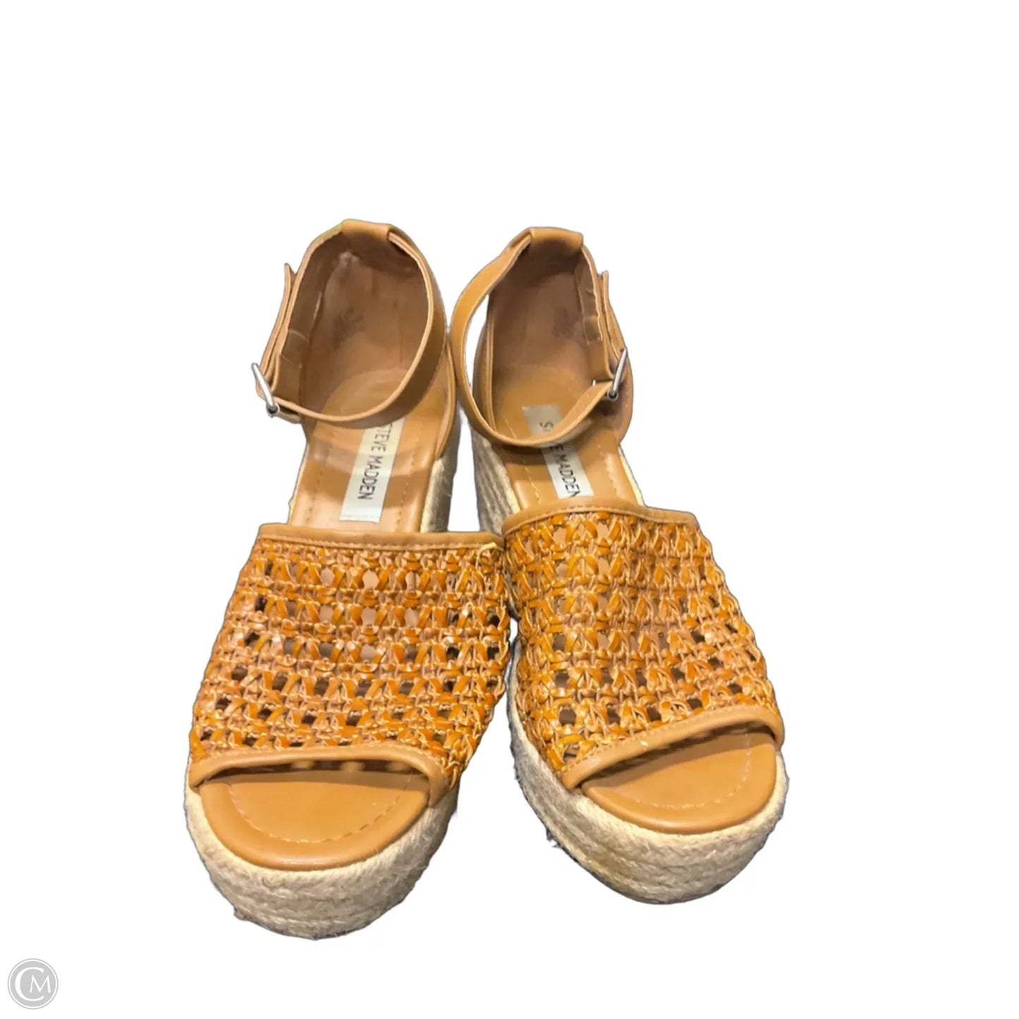 Sandals Heels Wedge By Steve Madden In Brown, Size: 7.5