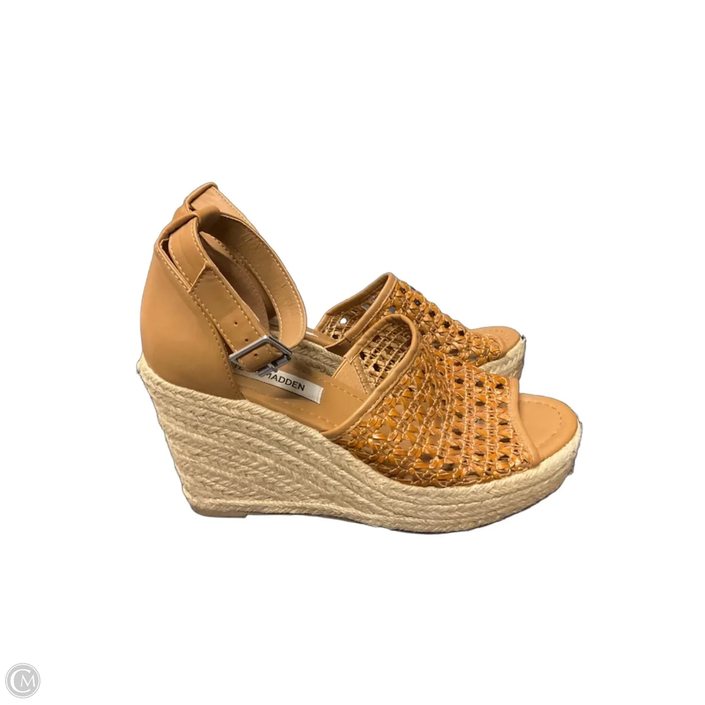Sandals Heels Wedge By Steve Madden In Brown, Size: 7.5