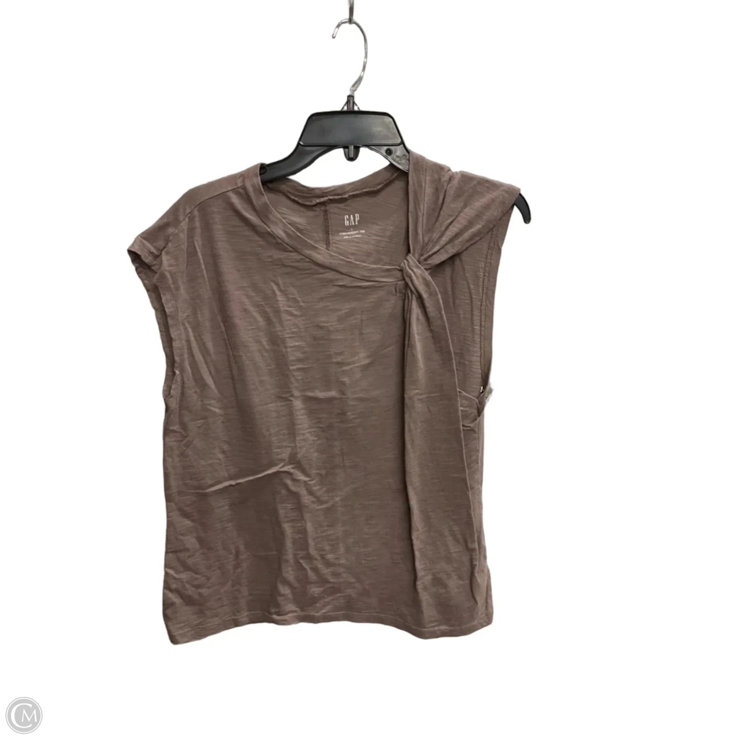 Top Short Sleeve Basic By Gap In Taupe, Size: L