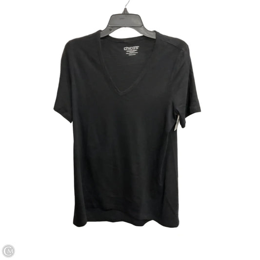 Top Short Sleeve Basic By Chicos In Black, Size: 1x