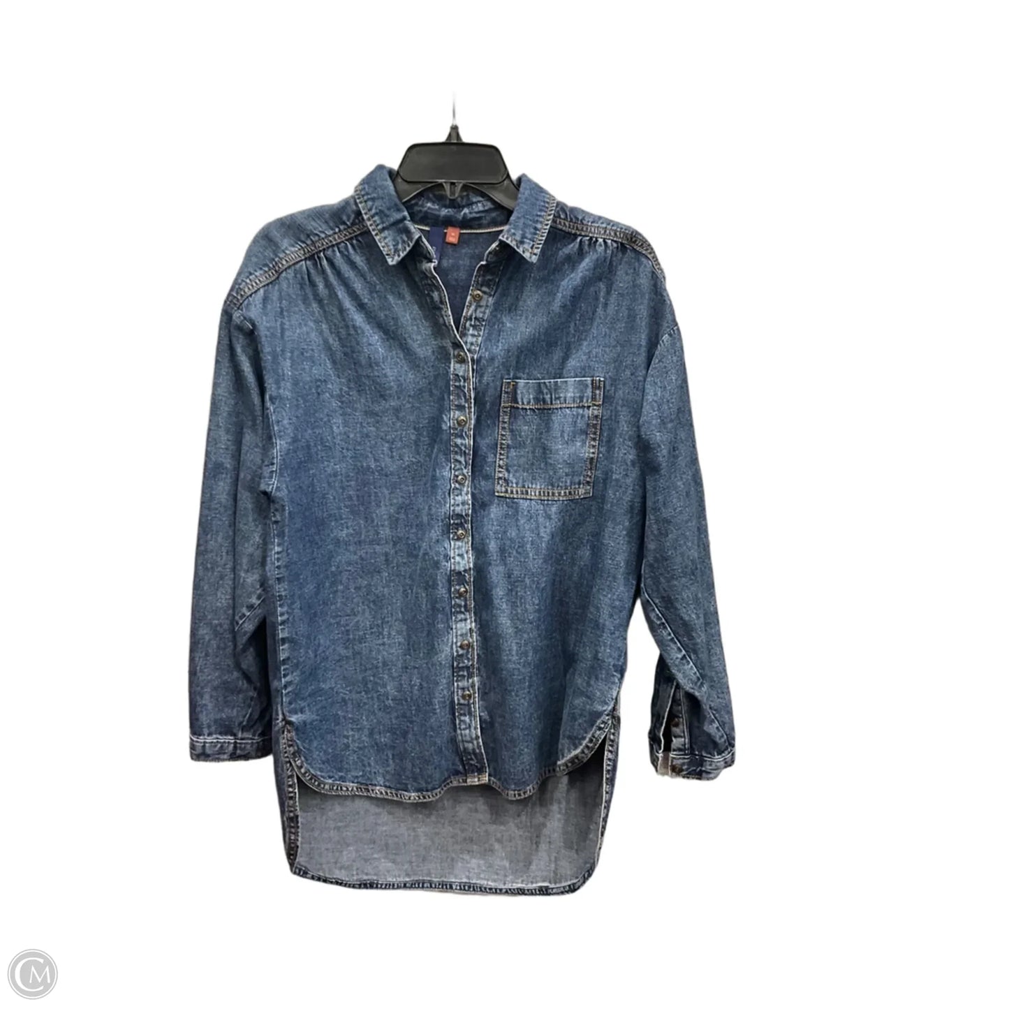 Blouse Long Sleeve By Pilcro In Blue, Size: Xs