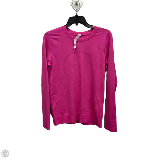 Athletic Top Long Sleeve Crewneck By Lululemon In Pink, Size: M