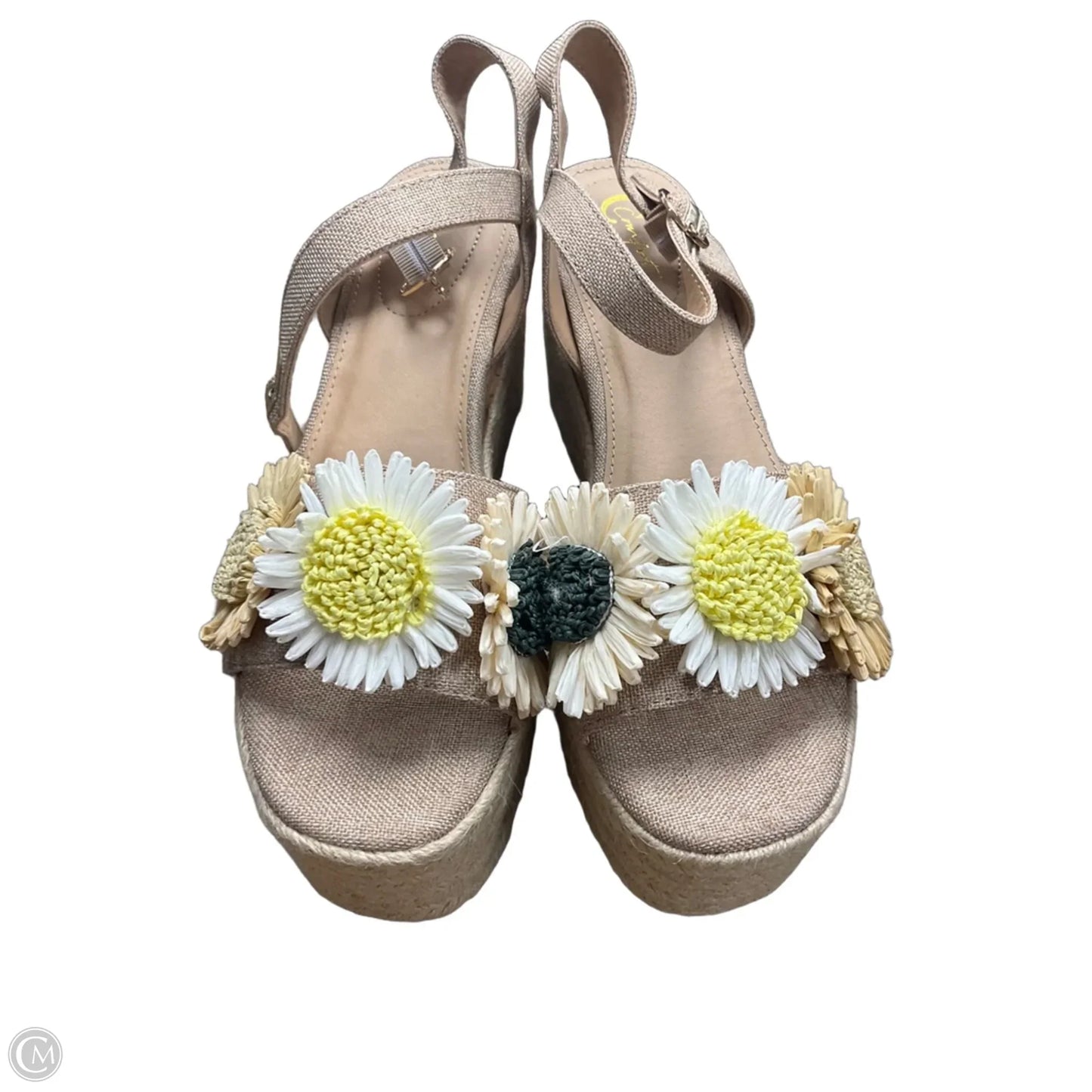 Sandals Heels Wedge By Comfort Plus In Tan, Size: 9