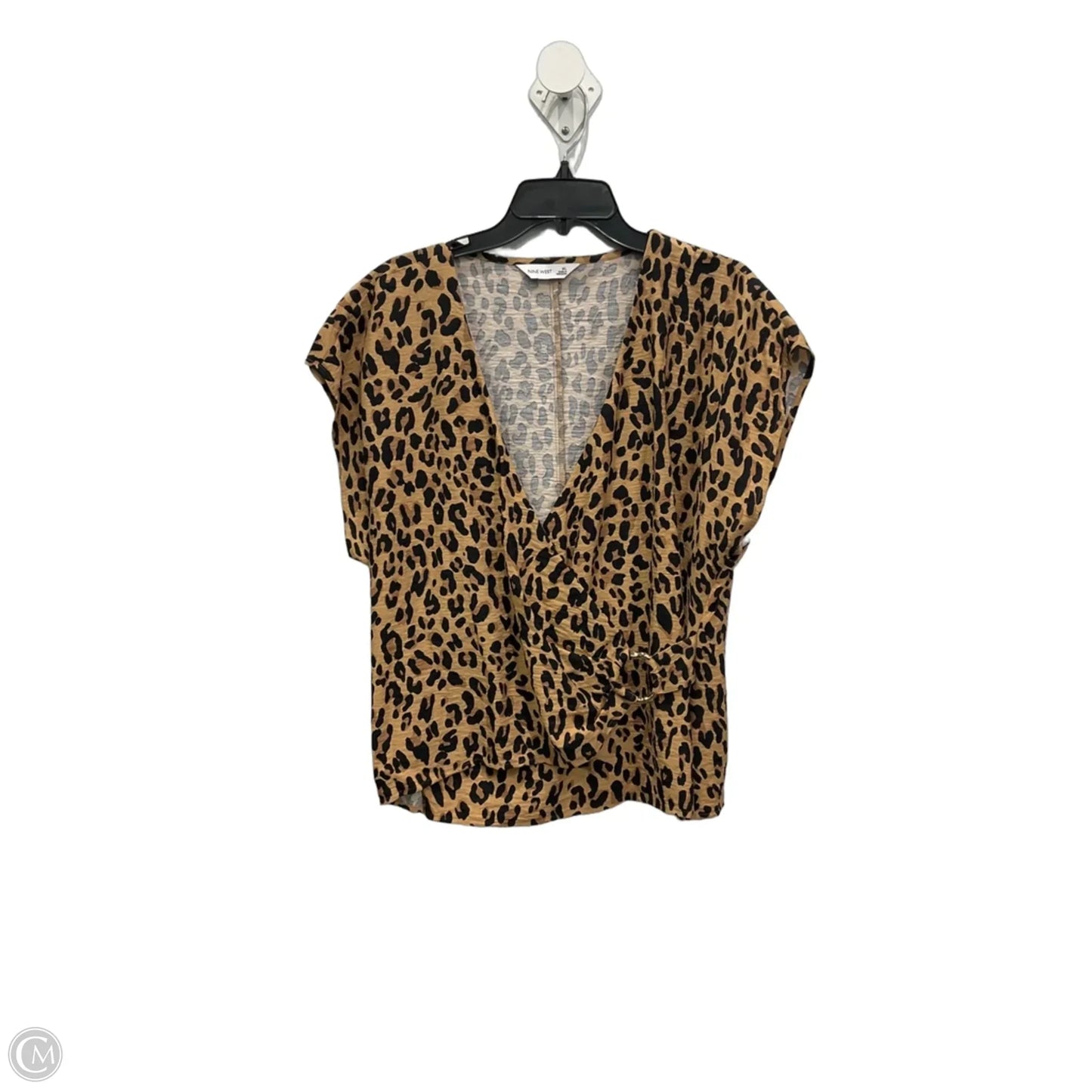 Top Short Sleeve By Nine West In Animal Print, Size: Xl
