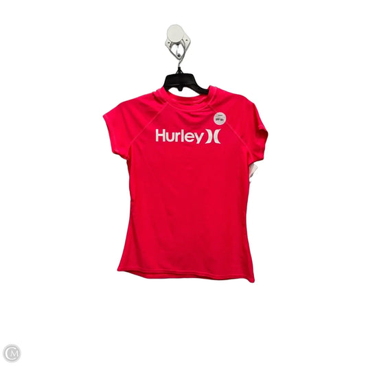 Athletic Top Short Sleeve By Hurley In Pink, Size: M