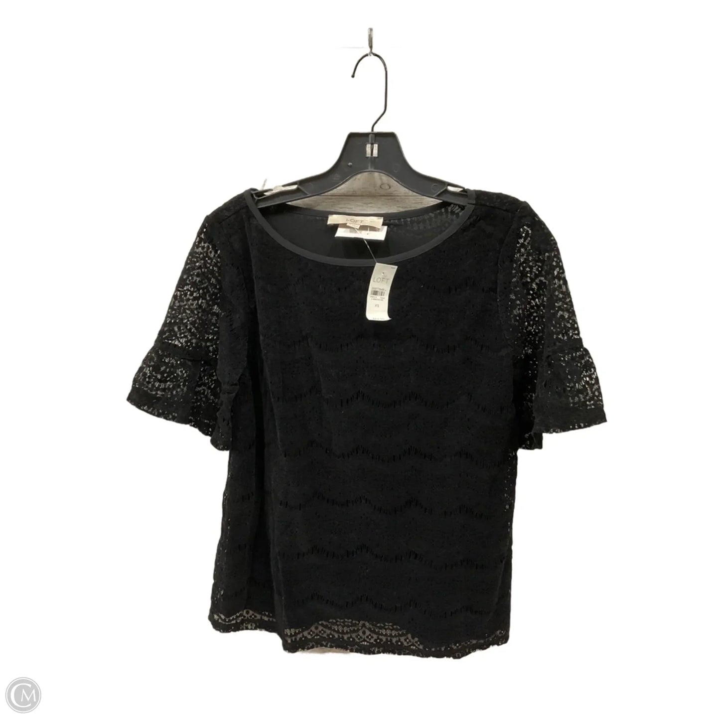Top Short Sleeve By Loft In Black, Size: Xs