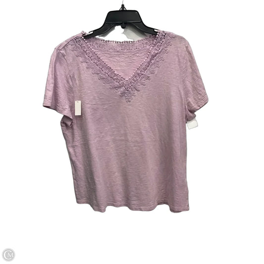 Top Short Sleeve By Talbots In Purple, Size: Xl