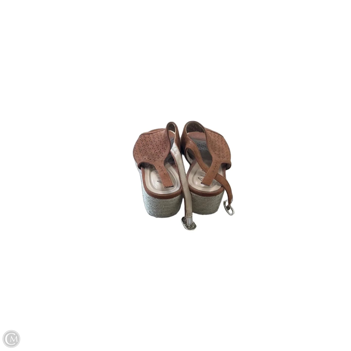 Sandals Heels Wedge By Abella In Brown, Size: 9.5
