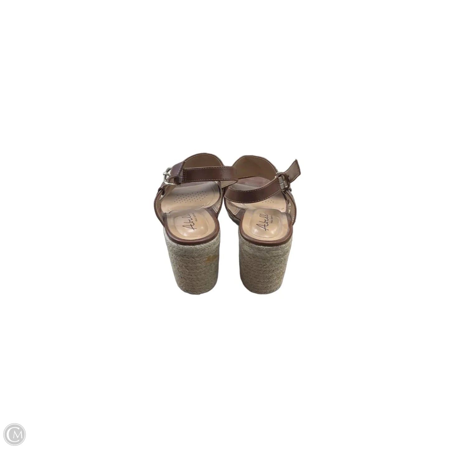 Sandals Heels Wedge By Abella In Brown, Size: 9.5