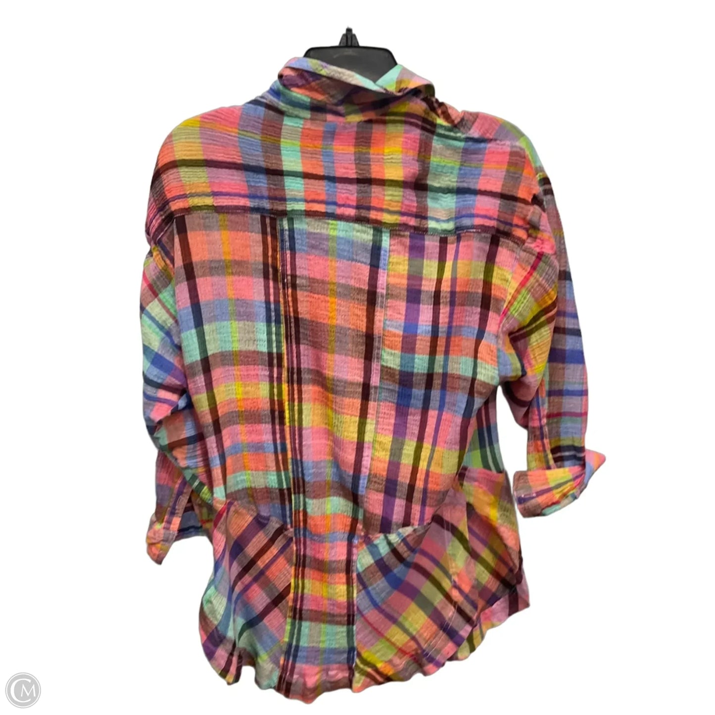Blouse Long Sleeve By Pilcro In Plaid Pattern, Size: Xxs
