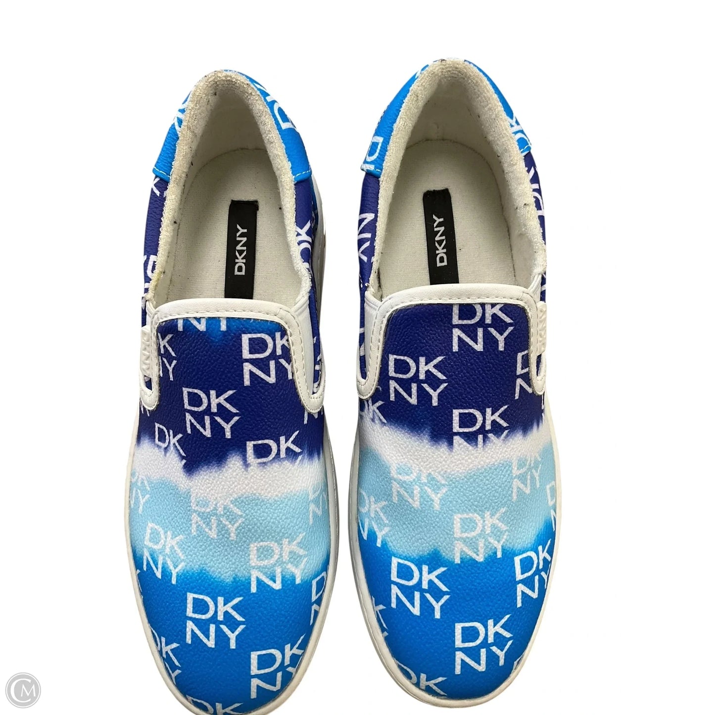 Shoes Sneakers By Dkny In Blue & White, Size: 8