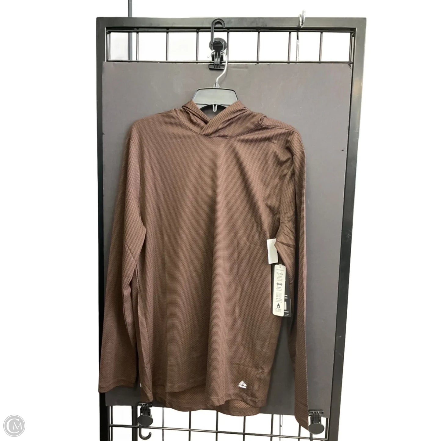 Athletic Top Long Sleeve Hoodie By Rbx In Brown, Size: M