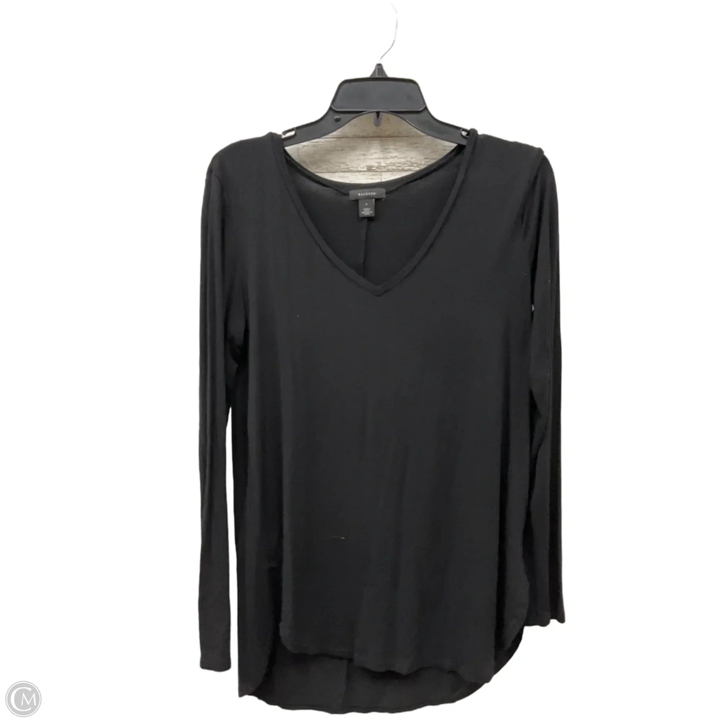 Top Long Sleeve Basic By Halogen In Black, Size: S