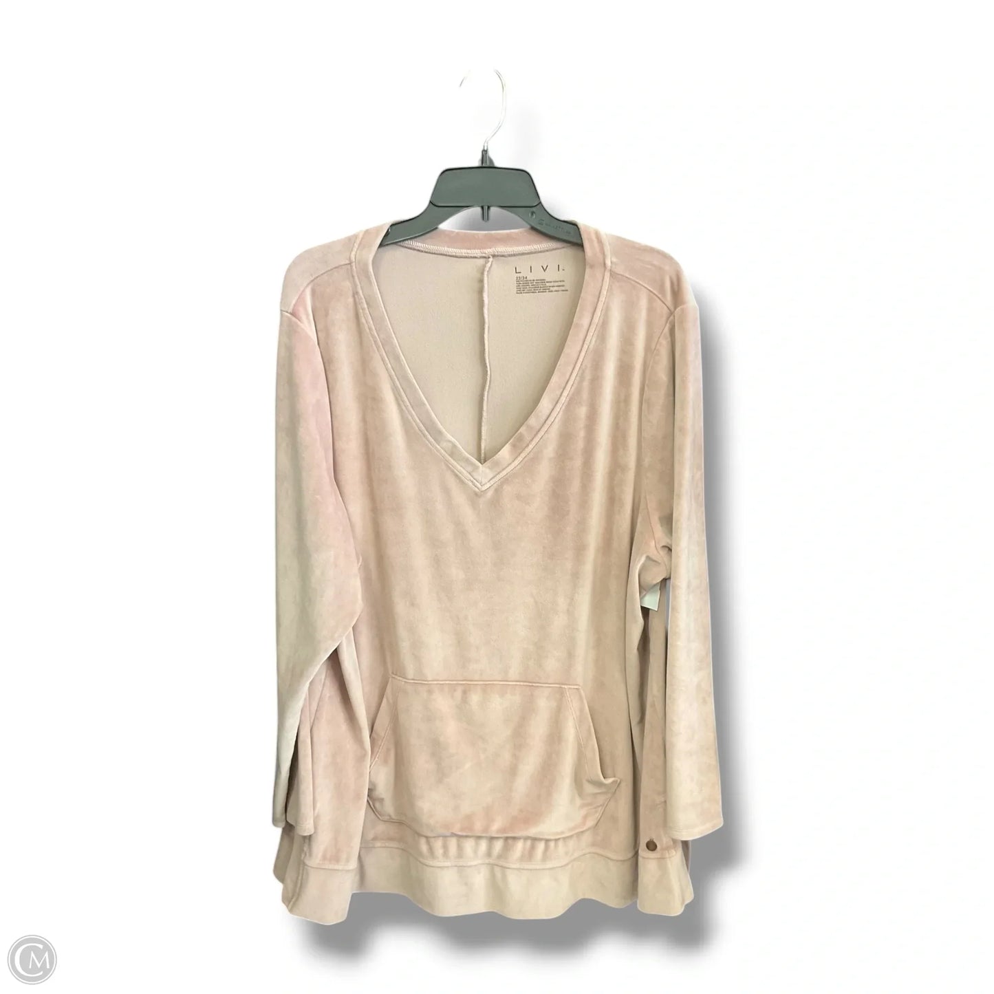 Top Long Sleeve By Livi Active In Pink, Size: 3x