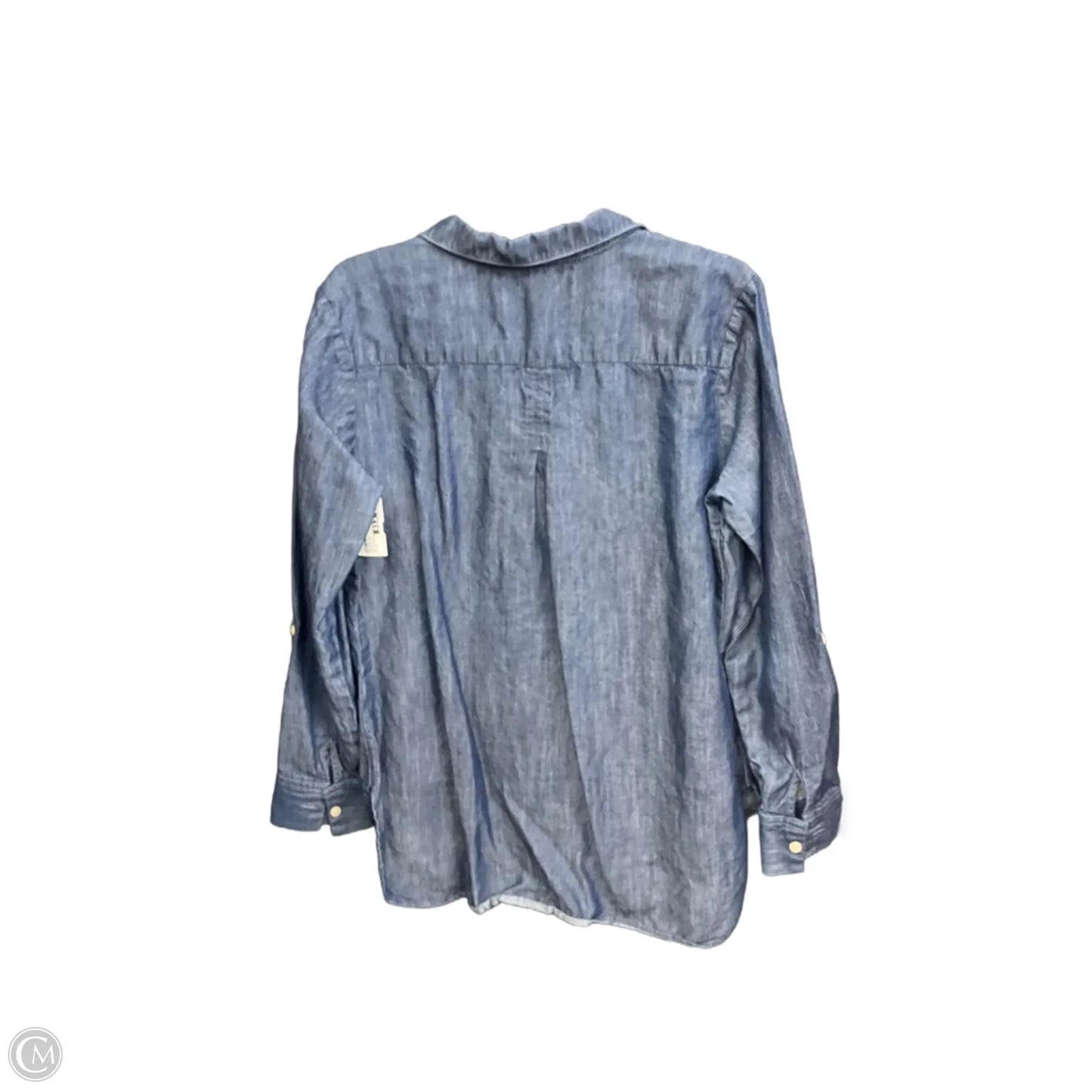 Blouse Long Sleeve By Apt 9 In Blue Denim, Size: M