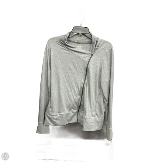 Athletic Jacket By Eddie Bauer In Grey, Size: L