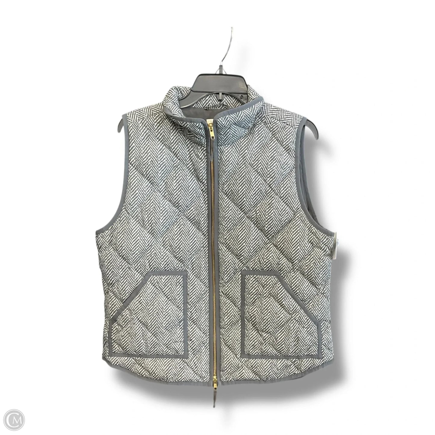 Vest Other By J. Crew In Grey & White, Size: L