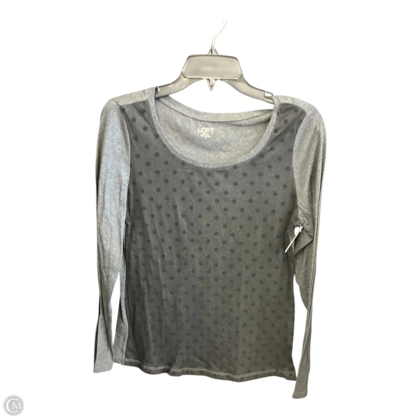 Top Long Sleeve By Loft In Black & Grey, Size: S