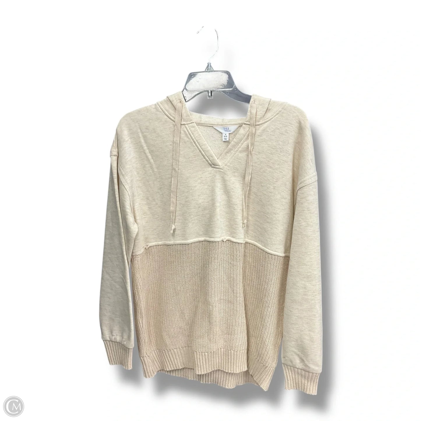 Athletic Top Long Sleeve Hoodie By Time And Tru In Tan, Size: S