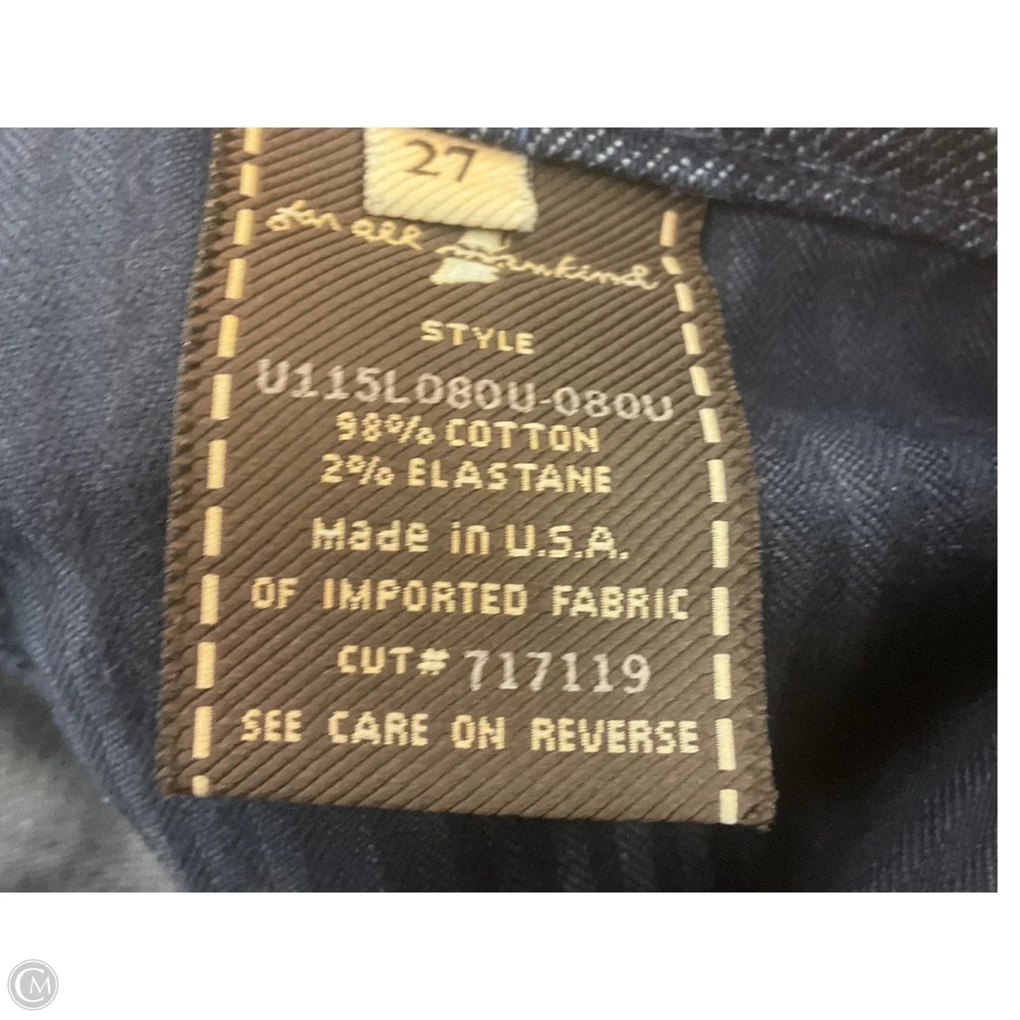 Jeans Straight By 7 For All Mankind In Blue Denim, Size: 8
