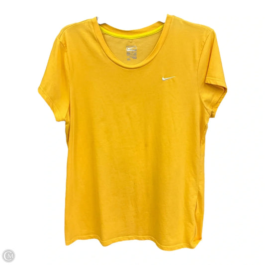 Athletic Top Short Sleeve By Nike Apparel In Yellow, Size: Xl