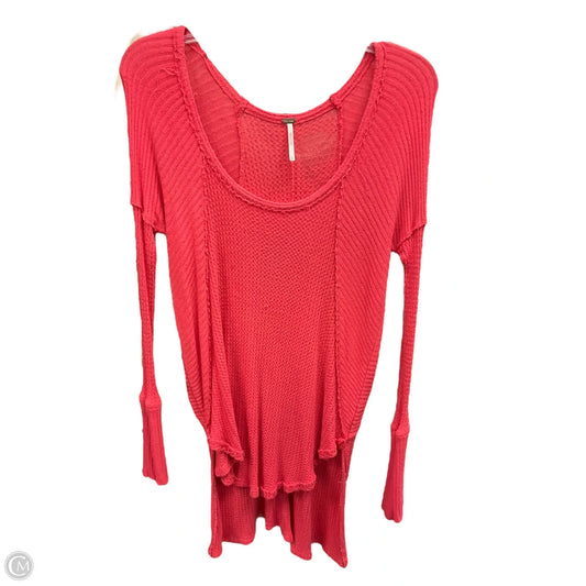 Tunic Long Sleeve By Free People In Red, Size: Xs