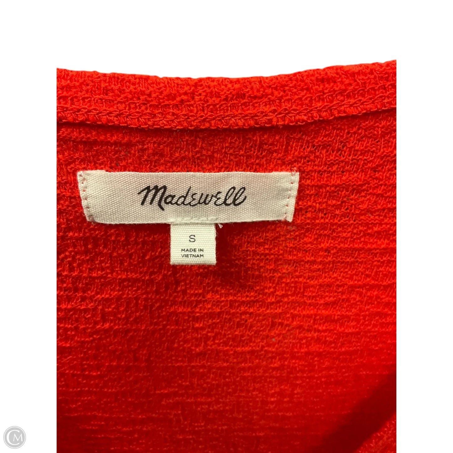 Top Short Sleeve By Madewell In Orange, Size: S