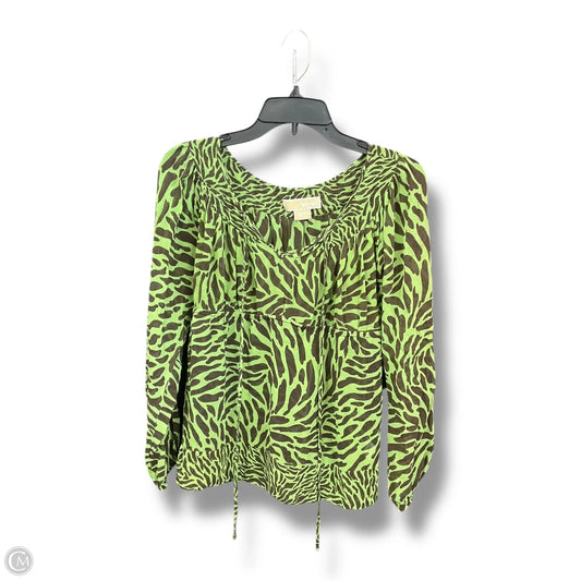Top Long Sleeve By Michael By Michael Kors In Brown & Green, Size: S