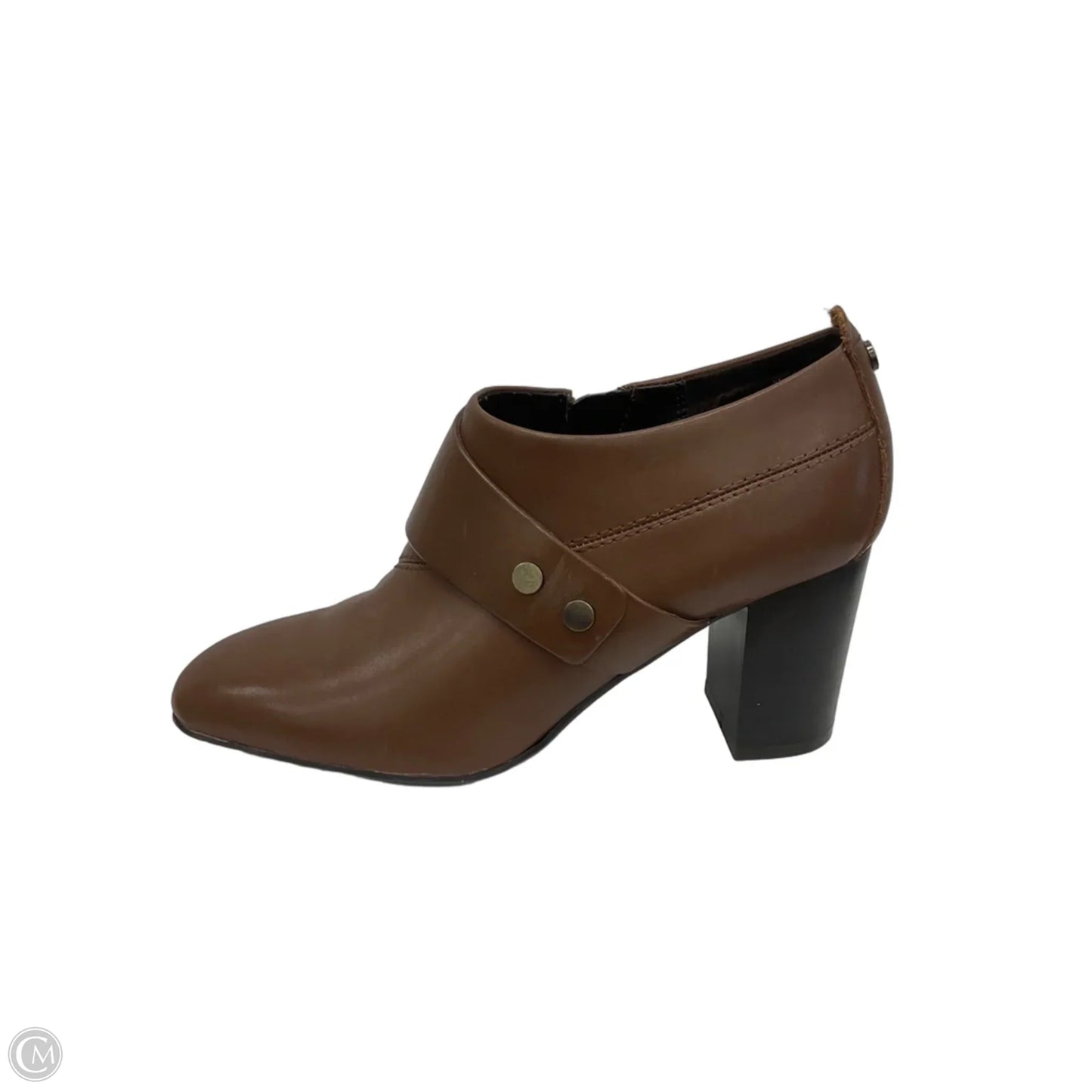 Boots Ankle Heels By Clarks In Brown, Size: 7
