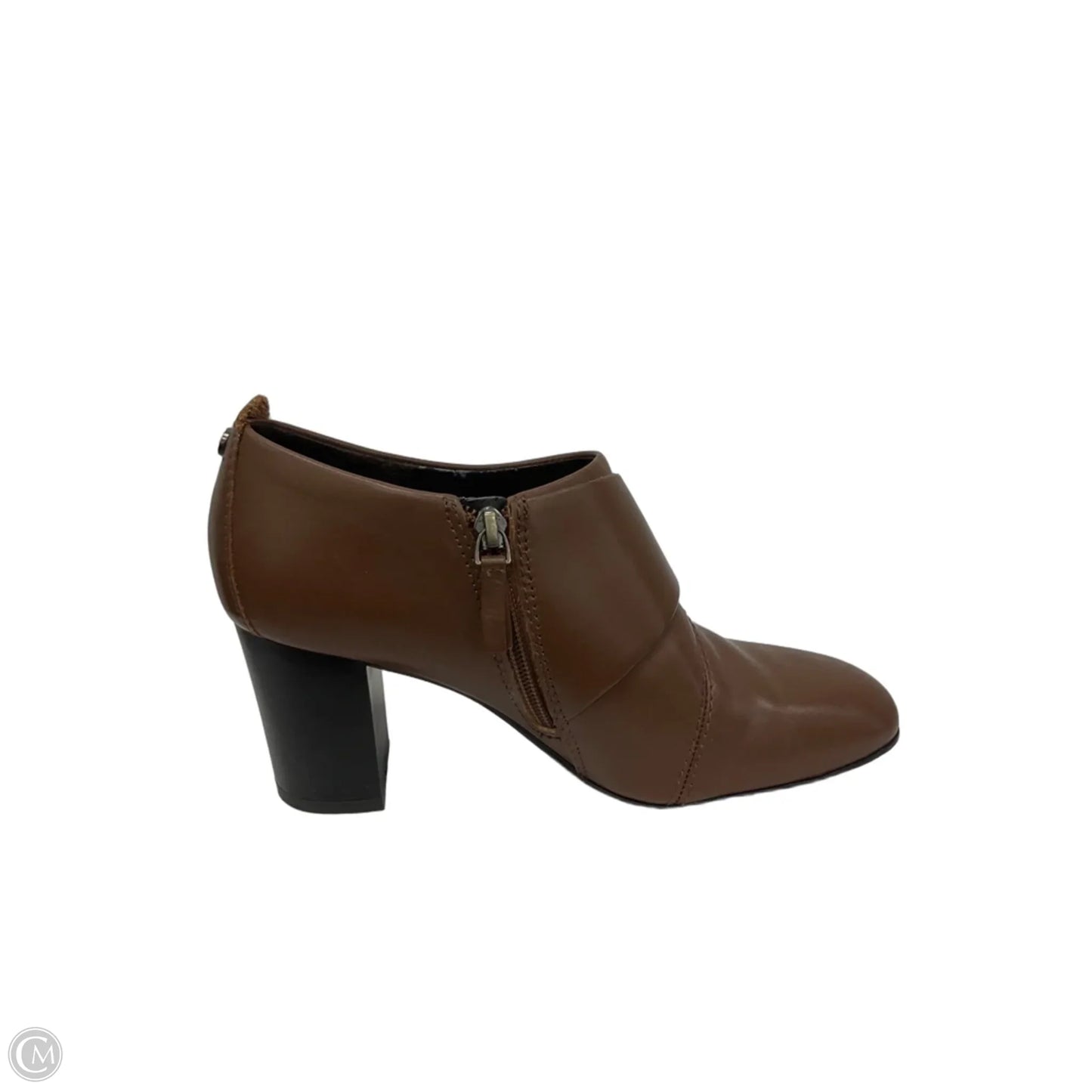 Boots Ankle Heels By Clarks In Brown, Size: 7